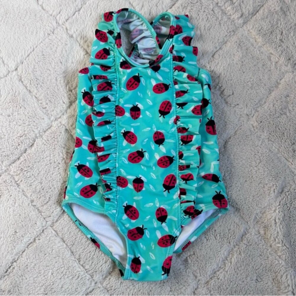 Wave Zone | Aqua Ladybug One Piece Swimsuit | Size 3T